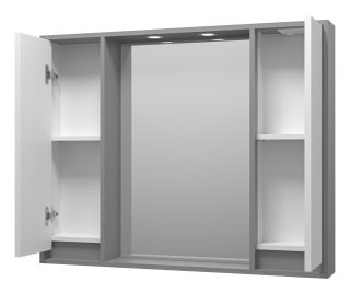 Зеркальный шкаф с подсветкой Brevita Balaton BAL-04100-01-01 100см белый/серый